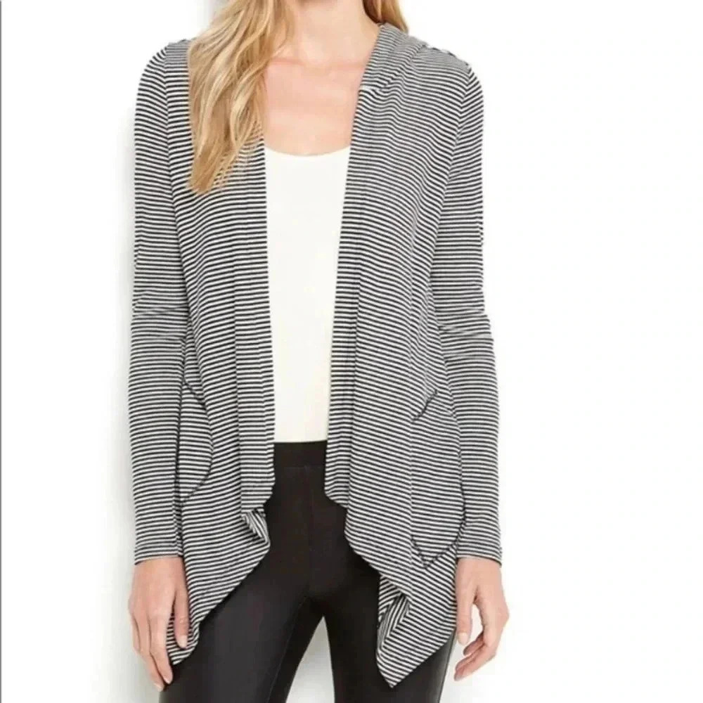 PHILOSOPHY BLACK WHITE STRIPE CARDIGAN